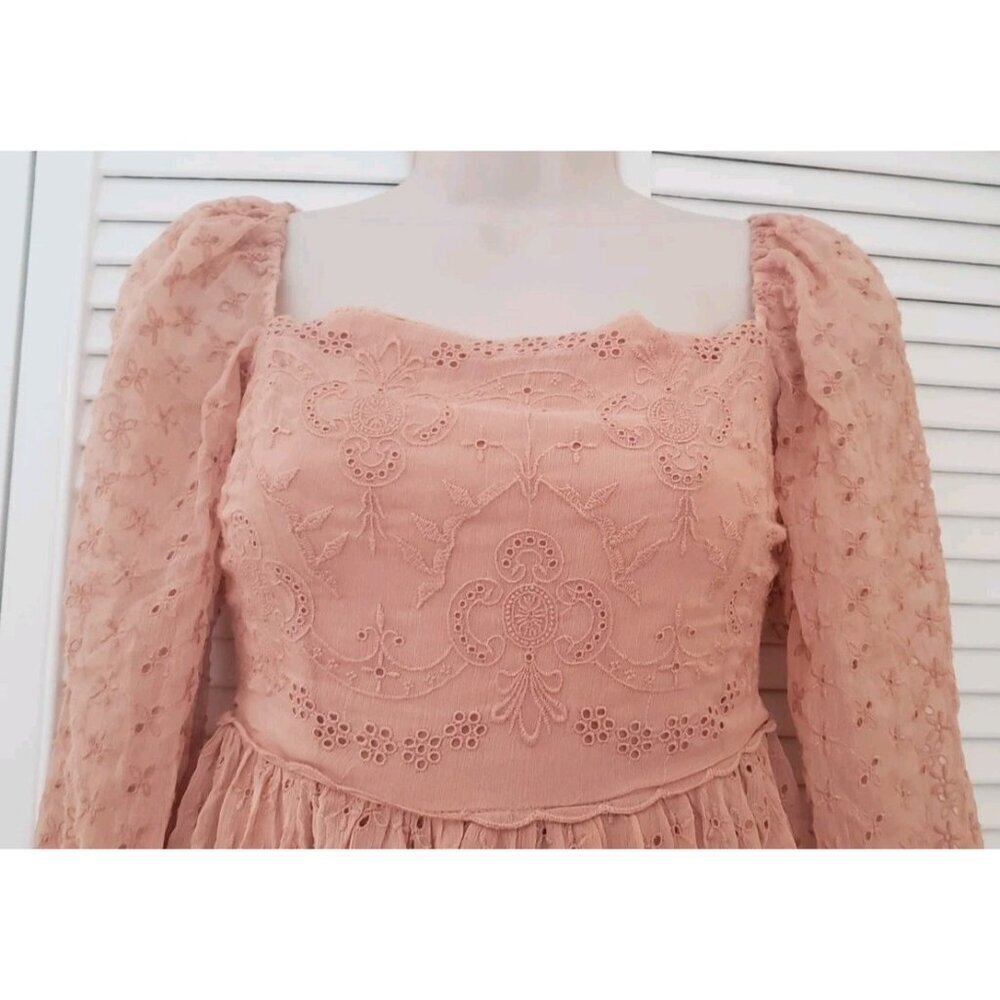 NEW FREE PEOPLE MALINA MINI DRESS IN SUN BLUSH XSMALL - Picture 5 of 9